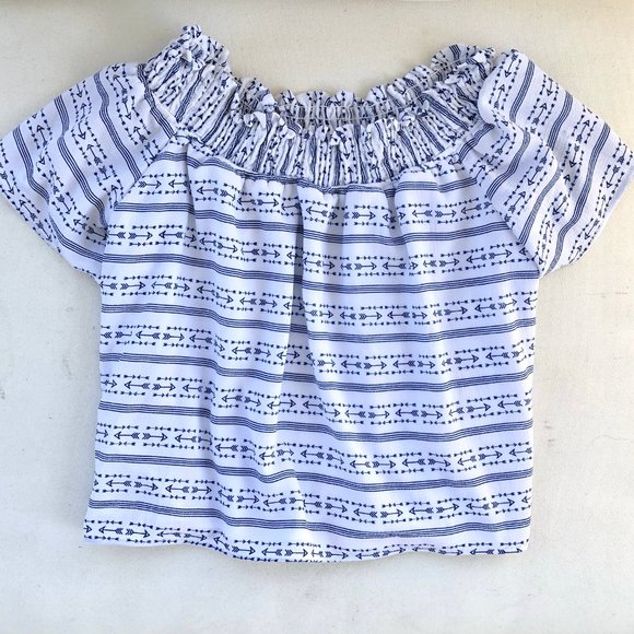 Flutter Sleeve Stripes & Arrows Top - Picture 3 of 12